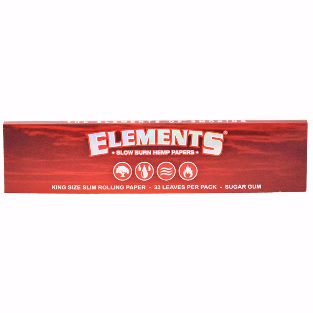  1 box - Elements RED King Size Slim Slow Burn rolling paper -  total 1650 papers : Health & Household