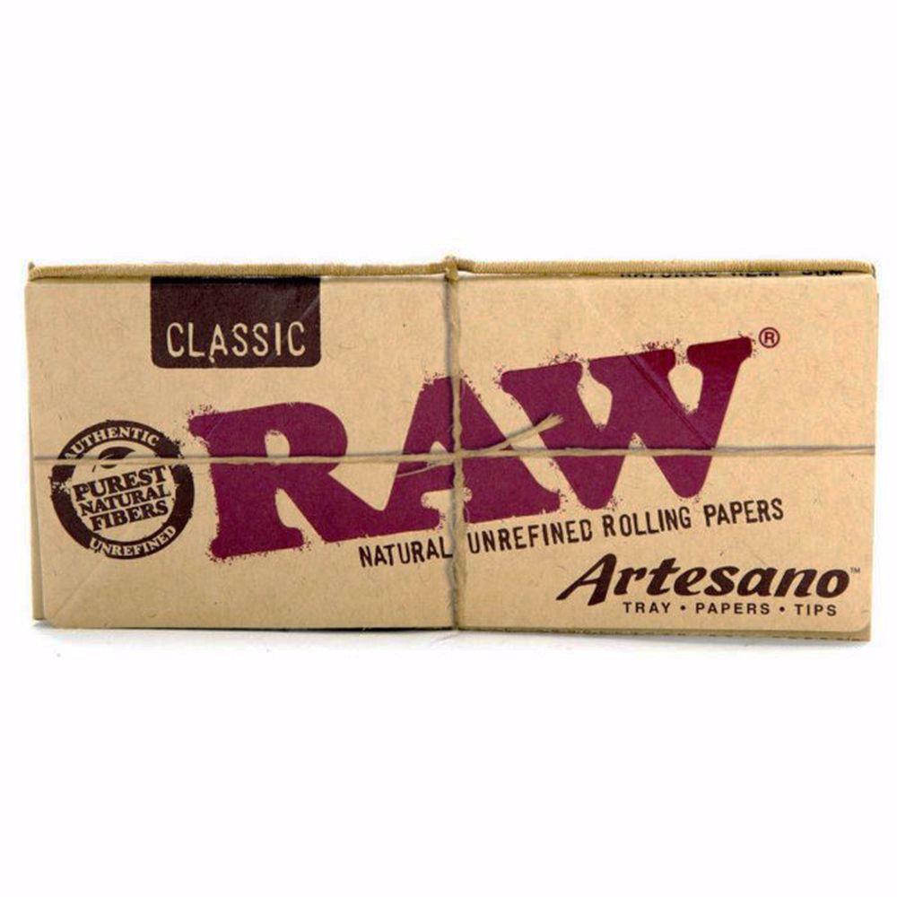 10 Packs RAW Classic Natural Unrefined Rolling Papers – King Size Slim 110mm – Made In Spain
