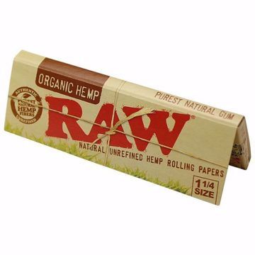 RAW ORGANIC HEMP 1 1/4 SIZE NATURAL UNREFINED ROLLING PAPERS
