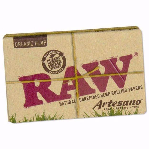 RAW ORGANIC HEMP ARTESANO 1 1/4 SIZE NATURAL UNREFINED ROLLING PAPERS + TIPS