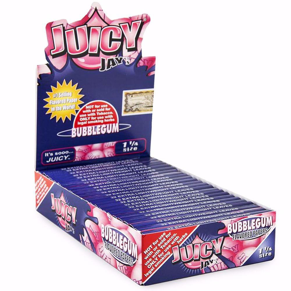 Juicy Jay's 1 1/4 Size Bubble Gum Flavored Rolling Papers Rolling Ace