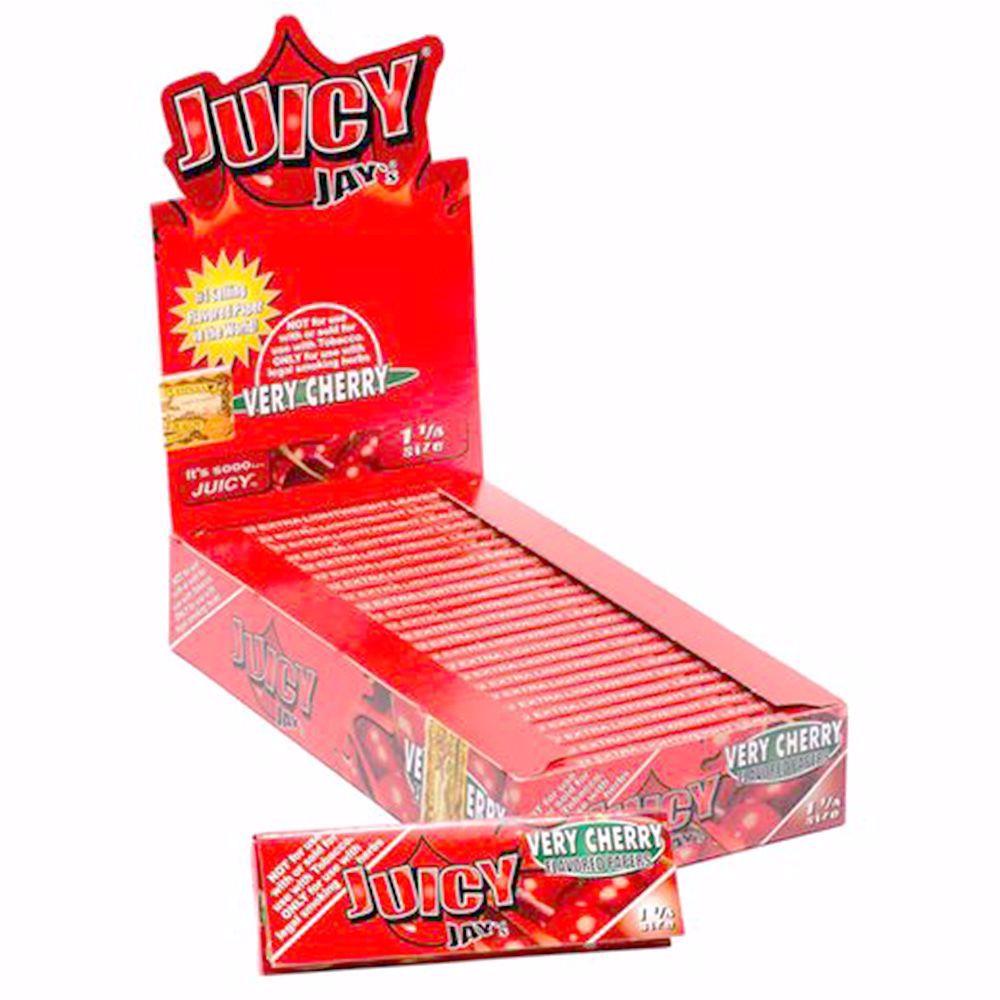 Juicy Jay's 1 1/4 Size Very Cherry Flavored Rolling Papers Rolling Ace