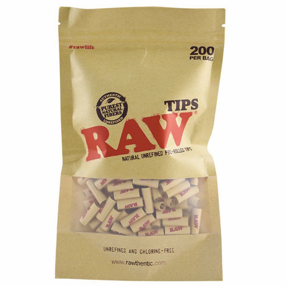 Raw PreRolled Rolling Tips • 200 Per Bag Rolling Ace