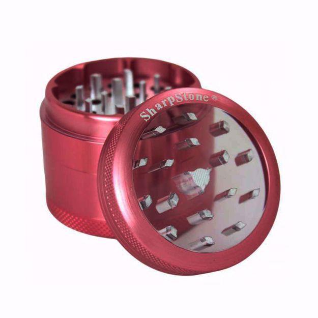 SHARPSTONE GLASS TOP GRINDER POLLINATOR MEDIUM BURGUNDY