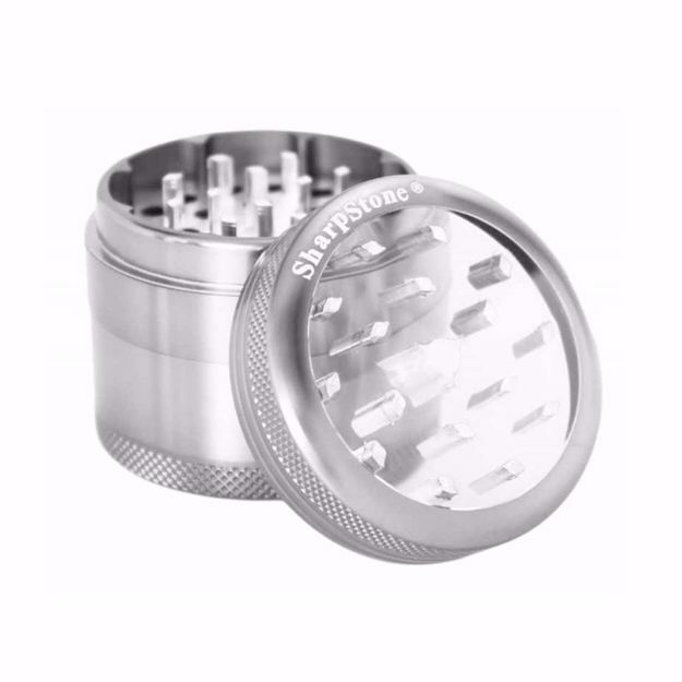 SHARPSTONE GLASS TOP GRINDER POLLINATOR MEDIUM SILVER