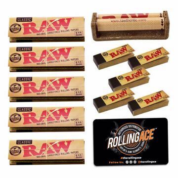 RAW CLASSIC 1 1/4 SIZE ESSENTIALS STARTER BUNDLE WITH TIPS