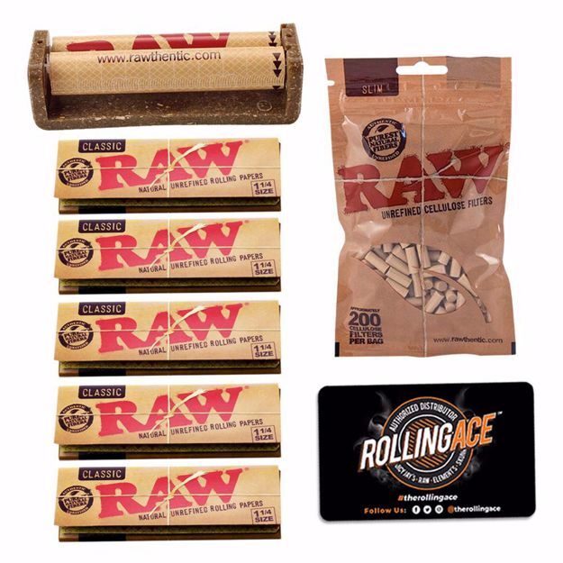 RAW CLASSIC 1 1/4 SIZE ESSENTIALS STARTER BUNDLE WITH FILTERS