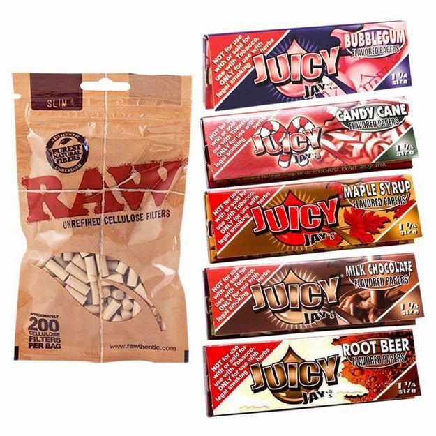 JUICY JAY'S 1 1/4 SIZE SWEET TOOTH SAMPLER BUNDLE WITH FILTERS