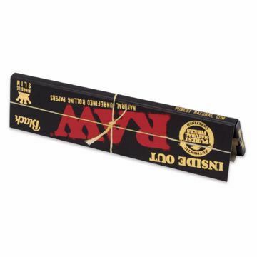 RAW BLACK INSIDE OUT KING SIZE SLIM NATURAL UNREFINED HEMP ROLLING PAPERS