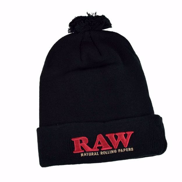 RAW POMPOM HAT BLACK