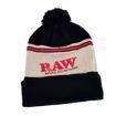 RAW POMPOM HAT BLACK & BROWN