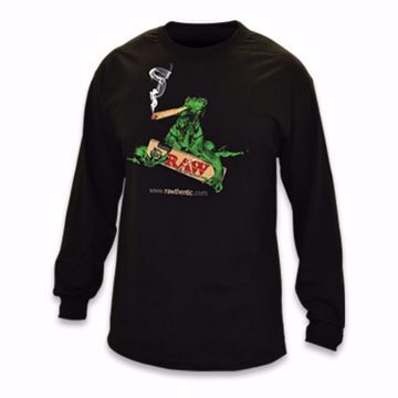 RAW SMOKING IGUANA BLACK LONG SLEEVE T-SHIRT