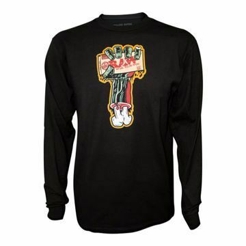 RAW ZOMBIE ARM MEN'S BLACK LONG SLEEVE T-SHIRT