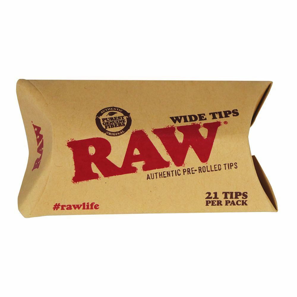 Unbleached Natural RAW Pre-Rolled Filter Tips from RAW Rolling Papers in  Box of 20 Packs