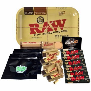 Raw 1 1/4 Black Bundle with Tray