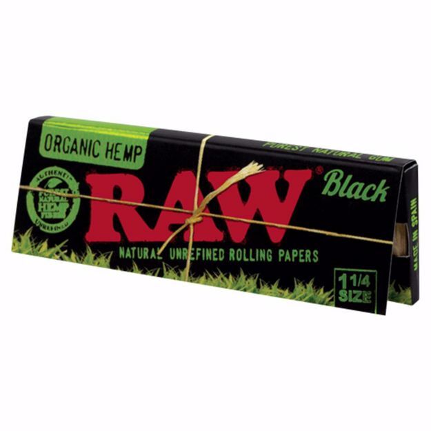 RAW BLACK 1 1/4 SIZE ORGANIC UNREFINED HEMP ROLLING PAPERS