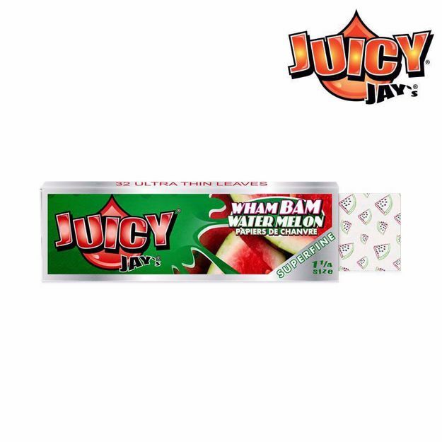 JUICY JAY'S SUPERFINE 1 1/4 SIZE WHAM BAM WATERMELON FLAVORED ROLLING PAPERS