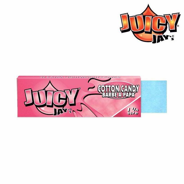 JUICY JAY'S 1 1/4 SIZE COTTON CANDY FLAVORED ROLLING PAPERS