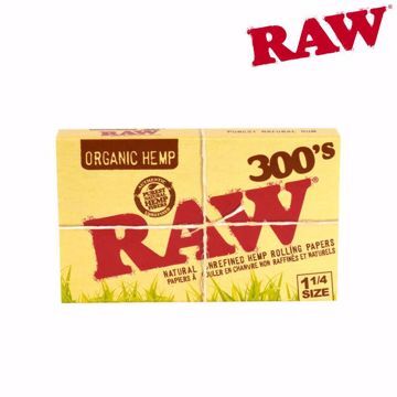 RAW ORGANIC HEMP 1 1/4 SIZE 300's NATURAL UNREFINED ROLLING PAPERS	