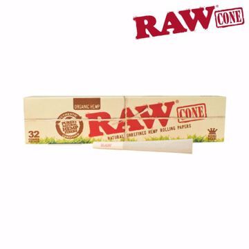 RAW ORGANIC HEMP KING SIZE PREROLLED CONES - 32 PACK