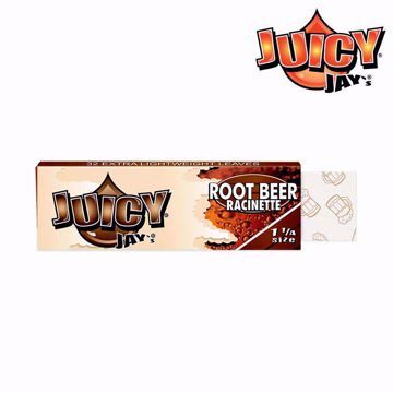 JUICY JAY'S 1 1/4 SIZE ROOT BEER FLAVORED ROLLING PAPERS