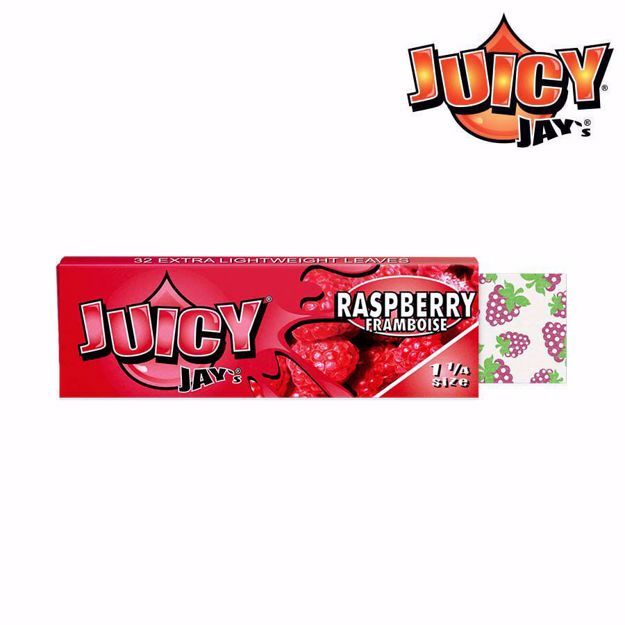 JUICY JAY'S 1 1/4 SIZE RASPBERRY FLAVORED ROLLING PAPERS