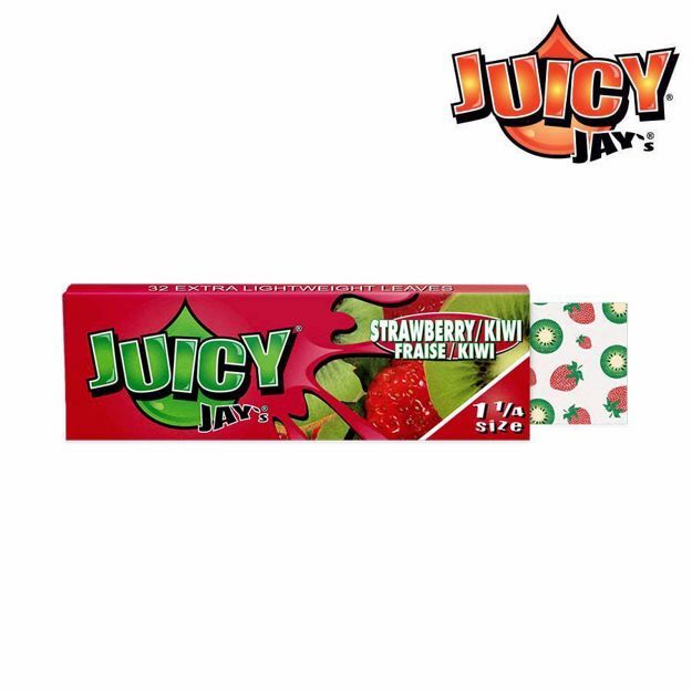 JUICY JAY'S 1 1/4 SIZE STRAWBERRY KIWI FLAVORED ROLLING PAPERS