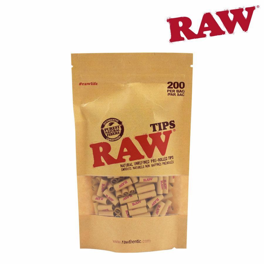 Raw Pre-Rolled Rolling Tips • 200 Per Bag