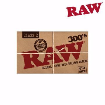 RAW CLASSIC 1 1/4 SIZE 300's NATURAL UNREFINED ROLLING PAPERS	