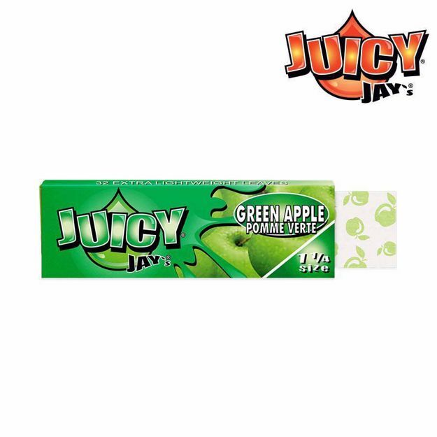 JUICY JAY'S 1 1/4 SIZE GREEN APPLE FLAVORED ROLLING PAPERS	