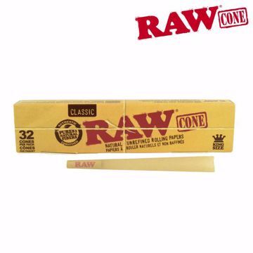 RAW CLASSIC KING SIZE PRE ROLLED CONES - 32 PACK	